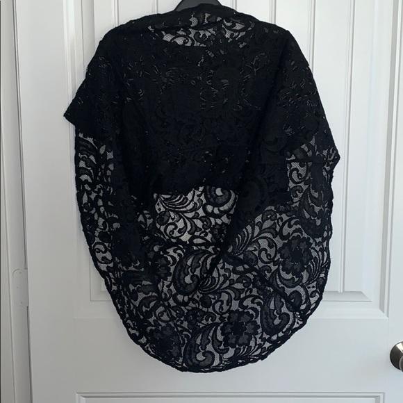 FREE PEOPLE Black Lace Tunic With Embroidery, sz Medium - Picture 8 of 11